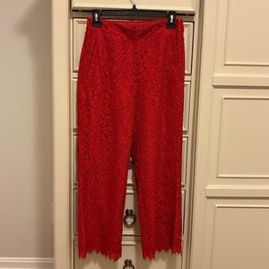 J. Crew Red Lace Skirt